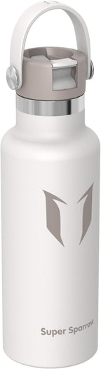 Super Sparrow Insulated Water Bottle - 17 Oz / 25 Oz / 32 Oz - Standard Mouth FlipFlow Flask - BPA Free, Leak Proof Drink Bottle- Ergonomic Straw Water Bottles for Work, Gym, Travel, Sports