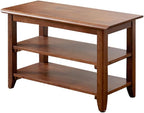 XKZG Storage Bench Wooden Shoe Rack Bench Rustic Solid Wood Entryway Bench (Brown,23.6")