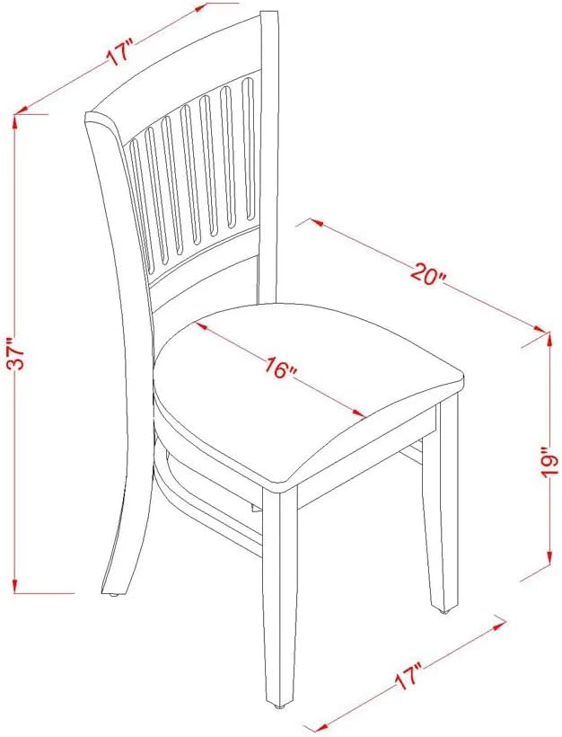 East West Furniture NDVA3-LWH-C 3 Piece Kitchen Table & Chairs Set Contains a - Image 14