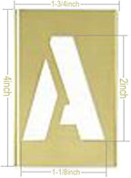 Deezio Brass Stencils Letters and Numbers 2 Inch Interlocking Letter Stencils - 46 Piece Set
