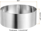 HARFINGTON Round Cake Ring 5 x 2 Inch Seamless Stainless Steel Pastry Mousse Dessert Ring Mirror Coating for Baking Cooking Making Tool