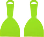 uxcell Putty Scraper 4" Plastic Flexible Putty Knives Disposable Spreader for Taping Drywall Wall Painting Green 2pcs