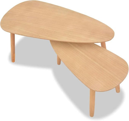 Gecheer Scandinavian Style Solid Pine Wood Coffee Tables - Image 5