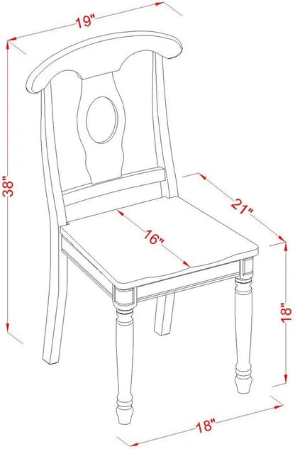 East West Furniture KEC-LWH-W Kenley Dinette Chairs - Image 3