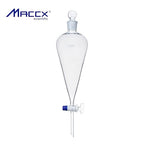 Conical Separatory Funnel with Pear Shape, Vol.500ml, 3.3 Borosilicate Glass Material, Ground-in Glass Stopper and Stopcock, SFG500-001