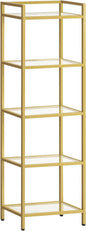 HOOBRO 5-Tier Gold Shelf, Narrow Book Shelf, Display Cabinet by HOOBRO