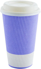 Restaurantware 16 Ounce Double Wall Disposable Coffee Cups, 500 Insulated Light Purple Paper Tumblers with Ripple Wall Design, Lids Sold Separately for Hot Drinks like Tea, Hot Chocolate and More