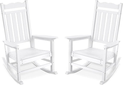 Stoog Set of 2 Outdoor Rocking Chairs, HIPS Plastic Porch Rocker by Stoog
