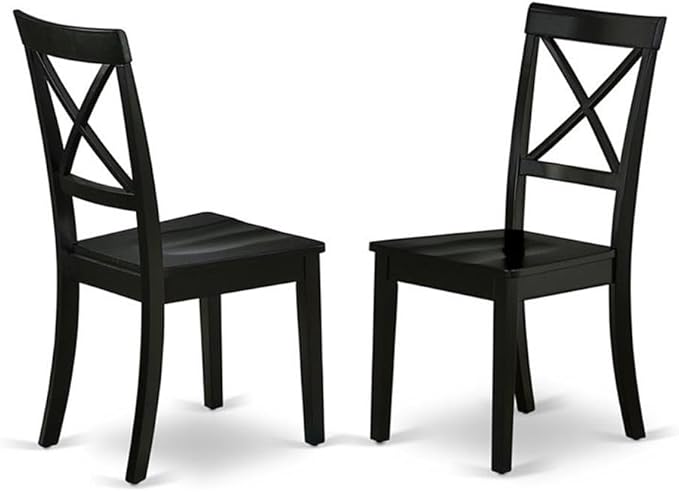 East West Furniture BOC-BLK-W Boston Dining Room Chairs by EastWestFurniture