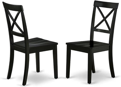 East West Furniture BOC-BLK-W Boston Dining Room Chairs by EastWestFurniture