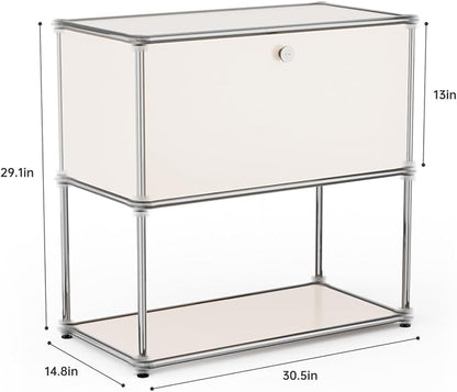 Modern Storage Cabinet White D Versatile Free-Standing Organizer - Image 3