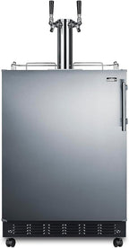 Summit Appliance 24" Wide Wine Kegerator/Refrigerator Combo, Black Interior, Caster Wheels, Residential/Commercial Use (LHD, Wine)