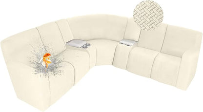 ALIECOM 100% Waterproof Recliner Sectional Couch Covers L Shape Stretch Corner by ALIECOM
