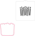 Birthday Candle Cookie cutter and stencil set Baking stencils and cutters bundle DIY bakery decorating kit Cookie cutter with stencils Icing stencil BIRTHDAY CANDLES CUTTER/STENCIL)