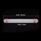 HARFINGTON Fondant Rolling Pin 9 Inch x 0.98 Inch Adjustable Guide Rings Non-Stick PP Plastic Fondant Roller Dough Roller Kitchen Decorating Tools for Cookie Pastry Pizza Clay