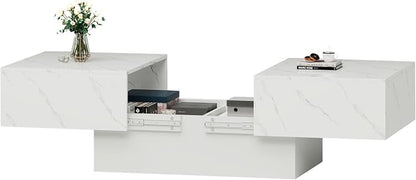 HedoAjim White Marble Coffee Table - Image 7
