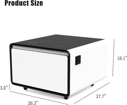 LUMISOL Smart Side Table with Built-in Fridge, Wireless Charging, Temperature - Image 7