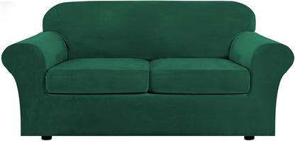 H.VERSAILTEX Real Velvet Plush 3 Piece Stretch Sofa Covers Couch Covers by HVERSAILTEX