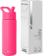 Simple Modern Kids Water Bottle with Straw Lid | Vacuum Insulated Stainless Steel Metal | Reusable Leak Proof BPA-Free Thermos for School | Summit Collection | 18oz, Malibu