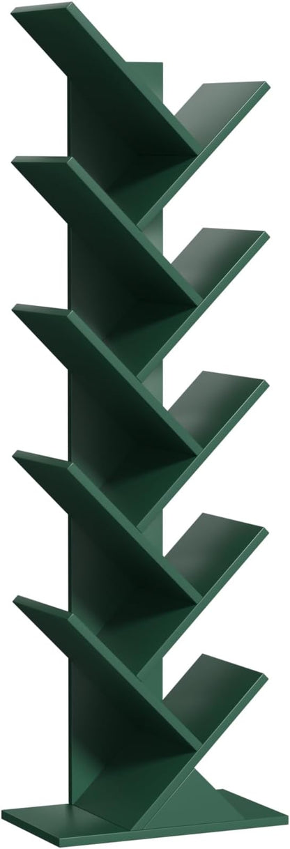 SHEEPAM 10 Tier Tree Book Shelf, Floor Standing Wood Bookshelf - Image 8
