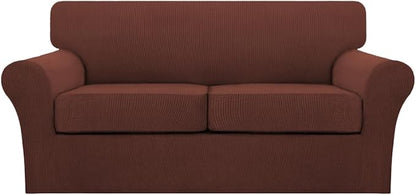 Turquoize 3 Piece Sofa Covers for 2 Cushion Couch Sofa Slipcover Soft Couch by Turquoize