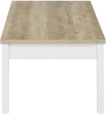 Pemberly Row 3-Piece Coastal Wood Coffee Table Set, Antique Pine and White - Image 5
