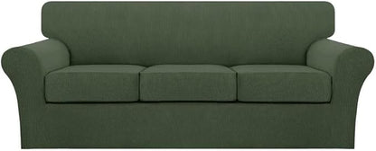 Turquoize 4 Piece Sofa Covers for 3 Cushion Couch Sofa Slipcover Soft Couch by Turquoize