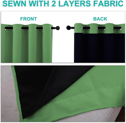 NICETOWN Full Shading Curtains for Windows, Forest Green, 70 inches W x 95 - Image 5
