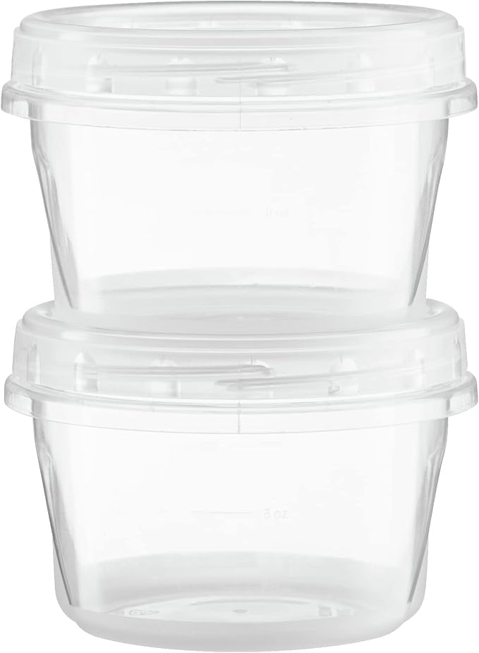 (16 Ounce 20 Pack) Clear Twist cap ContainersWith Screw on Lids Twist Top Food Storage Freezer Containers
