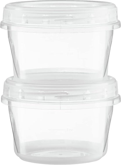 (16 Ounce 20 Pack) Clear Twist cap ContainersWith Screw on Lids Twist Top Food Storage Freezer Containers