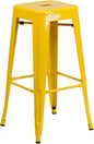 Flash Furniture Commercial Grade 30" High Backless Yellow Metal Indoor-Outdoor by FlashFurniture