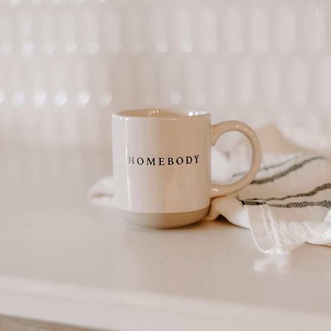 Sweet Water Decor Homebody Stoneware Coffee Mug | Novelty Coffee Mugs | 14oz Stoneware Coffee Cup | Microwave & Dishwasher Safe | Cozy Coffee Mugs for Home | Birthday Gifts for Her