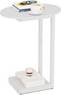 Hosfais Small Side Table End Table, C Shaped Oval Coffee Table, Wooden TV Tray by HosfaisHome