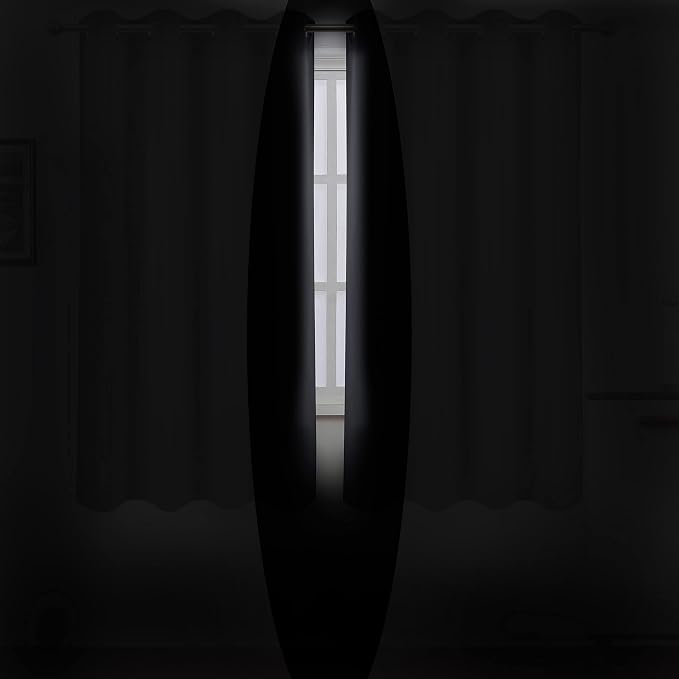 Black Thermal Blackout Curtains/52 x 54 Inch/Set of 2 Panels Room Darkening - Image 3