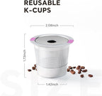 Reusable K Cups Coffee Filter, 2 Pack Stainless Steel K Cup Reusable Coffee Pods Filters with 15 O-Rings for K eurig 1.0 & 2.0 Coffee Makers Metal K-cup Refillable