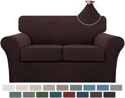 Turquoize 3 Piece Sofa Covers for 2 Cushion Couch Sofa Slipcover Soft Couch by Turquoize