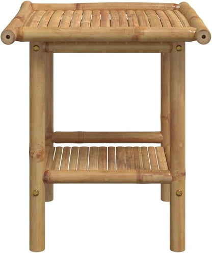 Bamboo Fiber Coffee Table with Storage Shelf, Eco-Friendly Modern Square Design - Image 5