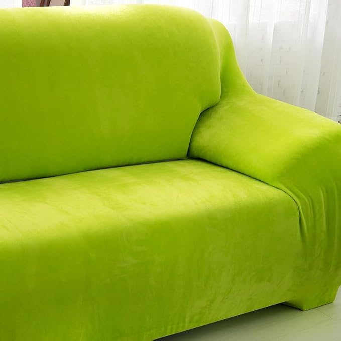 vctops 1-Piece Velvet Plush Stretch Loveseat Sofa Slipcover - Image 3