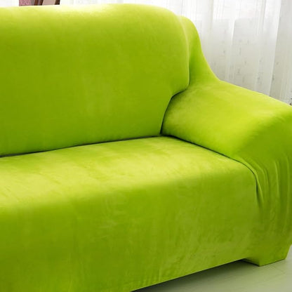 vctops 4 Seater Velvet Plush Stretch Sofa Slipcover 1-Piece Sofa Cover - Image 3