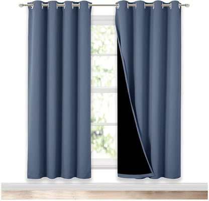 NICETOWN Full Shade Curtain Panels 72 inches Long, Pair of Energy Smart & Noise by NICETOWN