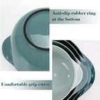 BoxedHome Green Ombre Nesting Plastic Mixing Bowl Set With Pour Spout, Microwave and Dishwasher Safe, BPA free Non-Slip Base, Set of 4 Size 1.7, 2.5, 3.5 and 4.5qt, Great for Prepping, Baking, Cooking