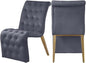 Meridian Furniture 920Grey-C Curve Collection Modern | Contemporary Velvet by MeridianFurniture