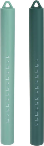 HARFINGTON 2pcs Silicone Rolling Pin 10" Stainless Silicone Surface Non-Stick Stainless Steel Inner Core Dough Roller Kitchen Roller for Baking Pastry Pizza Fondant Bread, Green,Dark Green