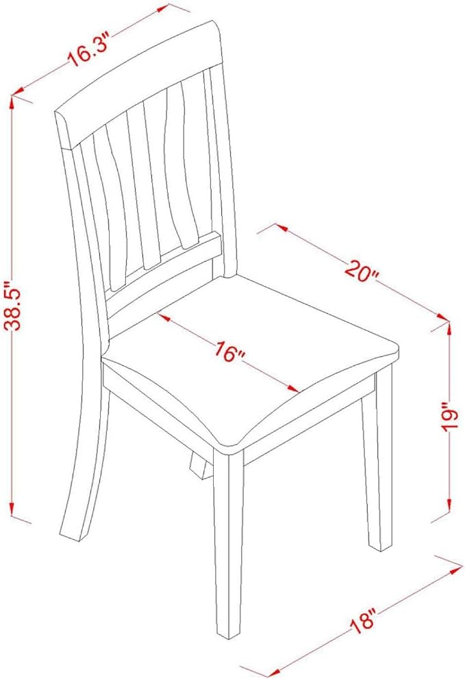 East West Furniture ANC-CAP-LC Antique Dining Chairs - Image 3