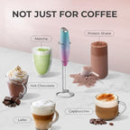 Zulay Kitchen Powerful Milk Frother Wand With 4 AA Duracell Batteries - Ultra Fast Handheld Drink Mixer - Electric Whisk Foam Maker for Coffee, Lattes, Cappuccino, Matcha & Creamer -