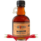 WOOD'S “Ghosted” Maple Syrup – Ghost Pepper Infused | Sweet & Spicy Flavor Fusion | Small-Batch Vermont Syrup with Real Ghost Pepper Extract | Vegan, Natural, Eco-Friendly | Great for Cocktails, BBQ, Glazes & More |8.45 Fl Oz (250mL)
