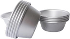 Aluminum Alloy Tart Pan, 3 Inch Cute Flan Mold, 10 Pieces Egg Tart Molds for Baking Pastel de Nata, Pie, Tartlet, Popover - Silver Tin
