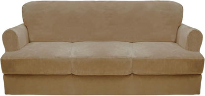 CUCRAF T Cushion Sofa Cover 4 Piece Slipcovers, Soft Thick Velvet Couch Cover by CUCRAF