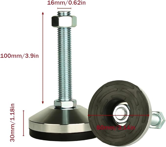 Heavy Duty Leveling Screw Leg, Leg Leveler 3.14" Dia Base, Adjustable Leveling - Image 3