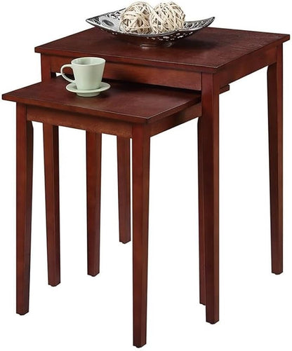 Pemberly Row Modern Nesting End Tables, Mahogany Wood Finish, MDF and Birch - Image 3